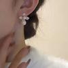 Temperament Petal Pearl Earrings Women's Niche Unique Earrings New Popular High-end Zircon Stud Earrings Silver Needles