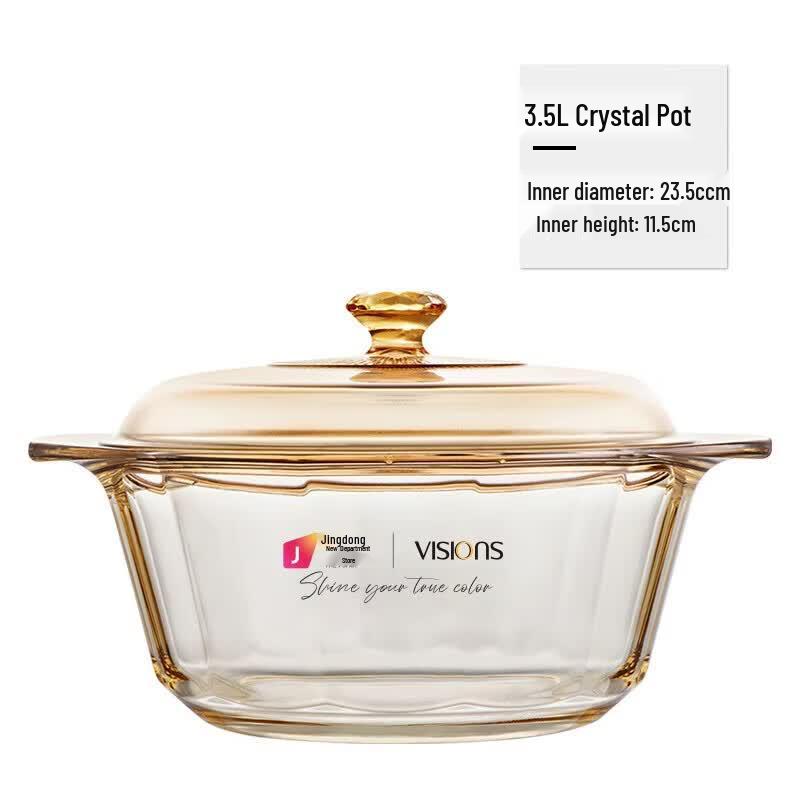 Corning VISIONS Diamond 3.5L Glass Stew Pot