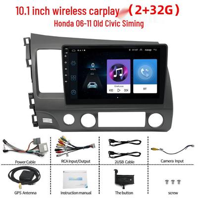10.1-inch Android GPS Navigation Radio with Wireless CarPlay for Honda Civic 2006-2011, 2GB+32GB.