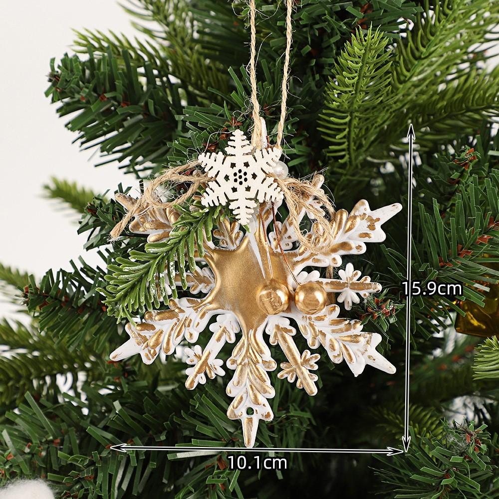 Christmas Pendant Easy To Hang Snowflake Home Decoration Christmas Tree Pendant Champagne Color Hanging Decor For Christmas Tree