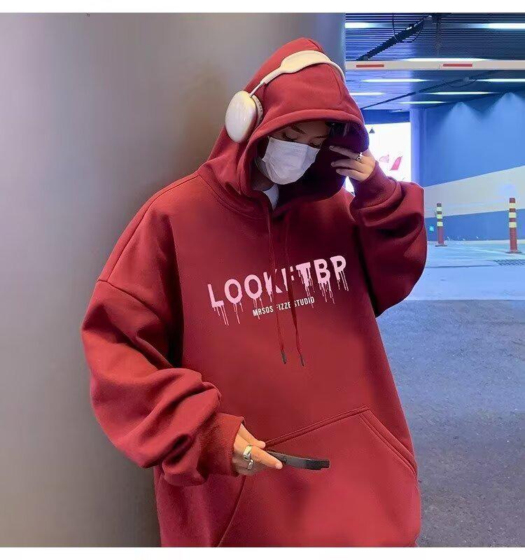 Autumn/Winter Men's Trendy Hooded Plus Size Velvet Warm Top
