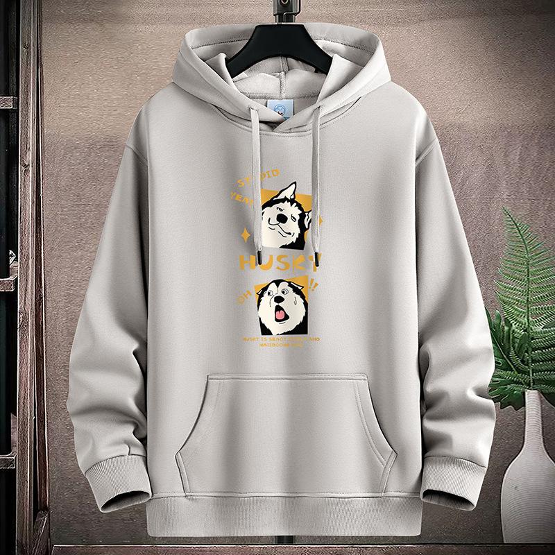 Cute Dog Pattern Mens Hooded Hoodie Sportshirt Plus Size Boys Pullovers M-5XL