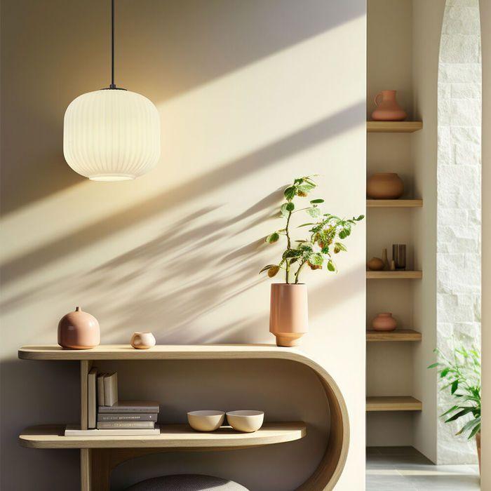 Decorative Suspension - BRAYTRON - BV01-00090 - Opal/Black - 1xE27 - 23W - Indoor