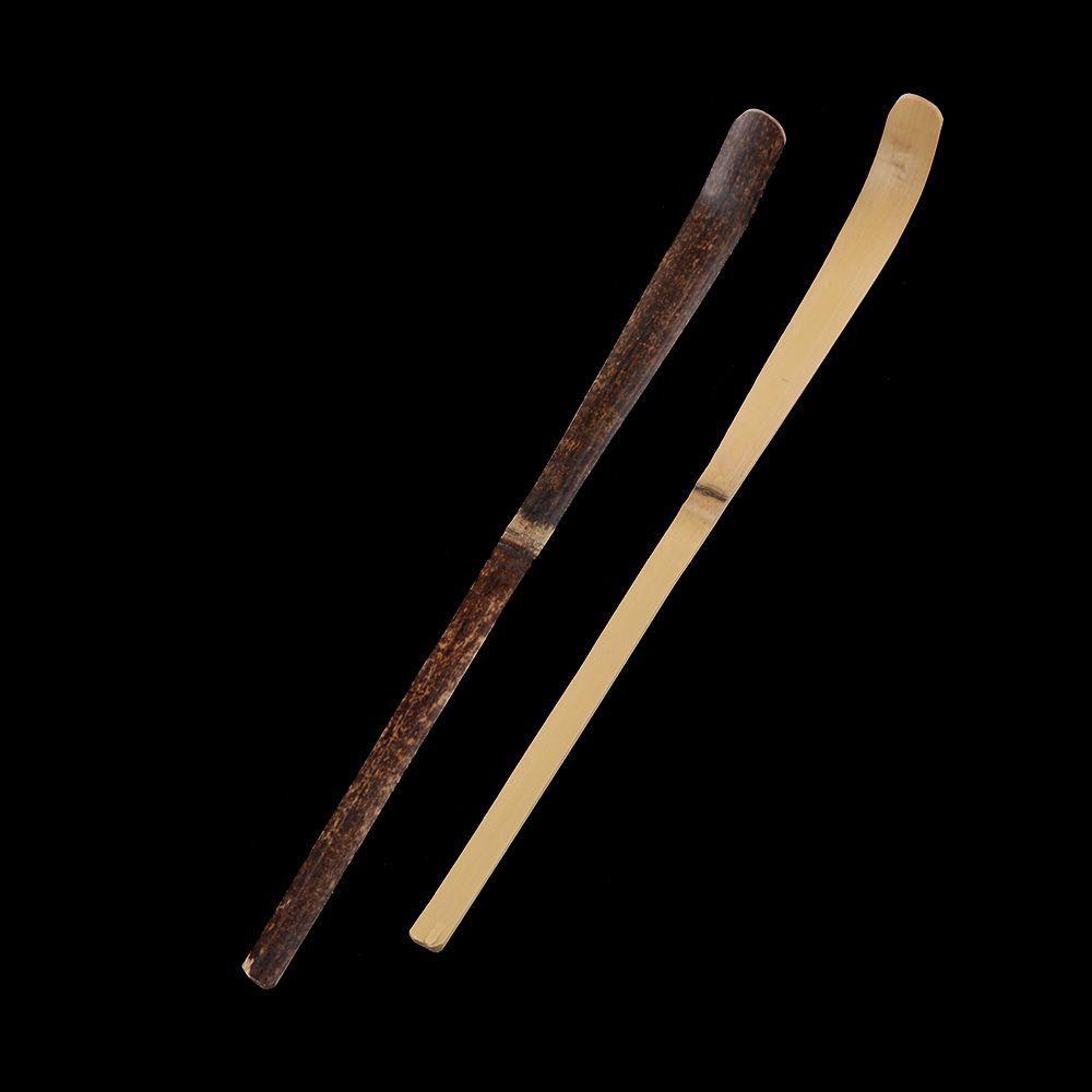 Cooking Utensil Spice Gadget Guide Handmade Matcha Spoon Leaf Spatula Black Bamboo Wood Tea Sticks