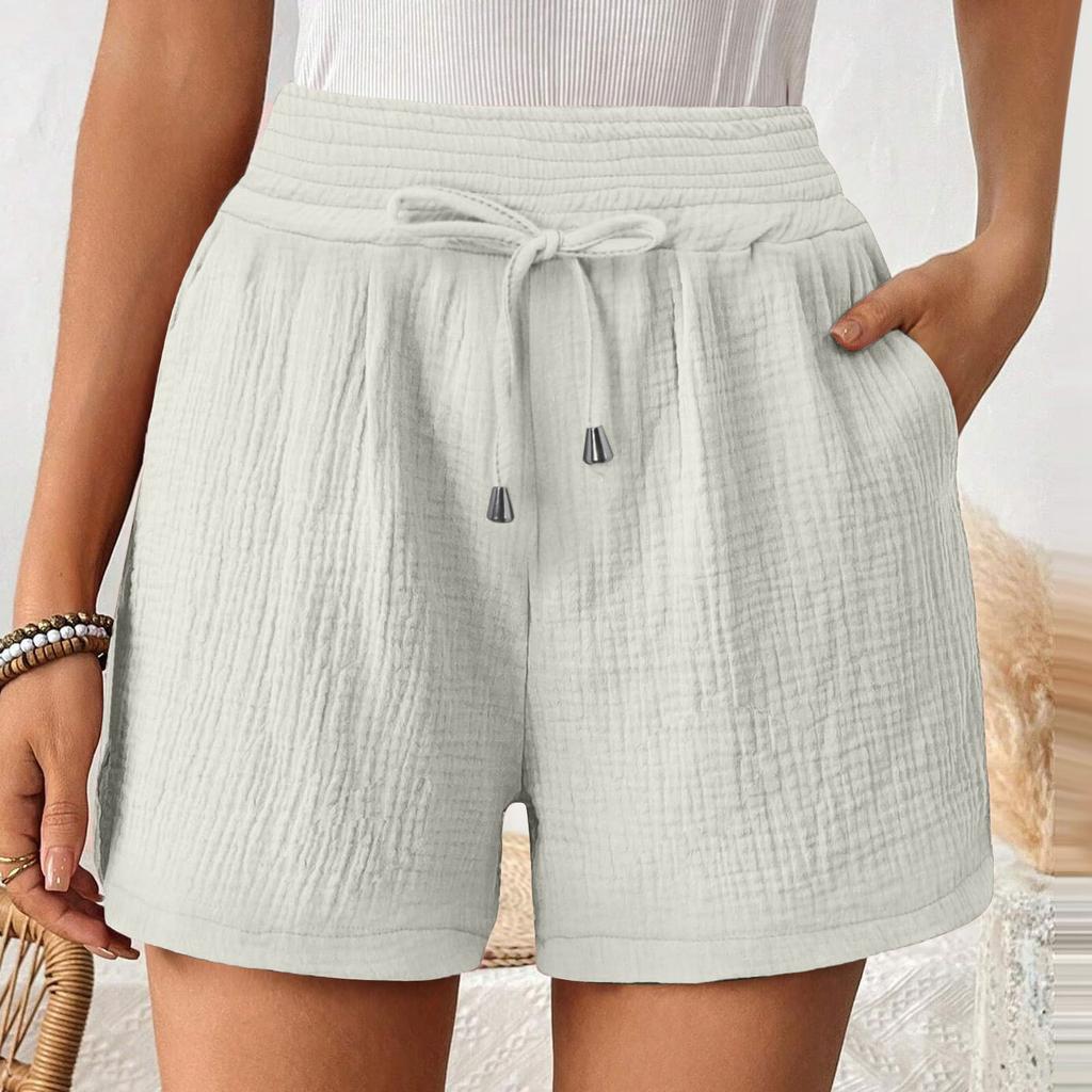 Dámské plátěné šortky Léto Pláž Ležérní Pohodlné šortky Elastický pas Lehké šortky s kapsami Ležérní šortky