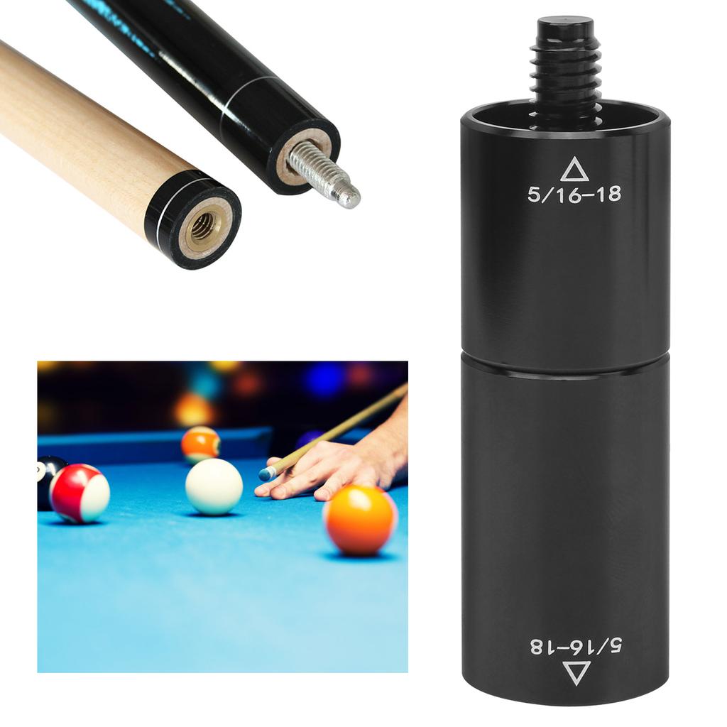 Black Pool Extension Cue 2oz Billiard Middle Connect Shaft Extender 5/16?18 Teeth