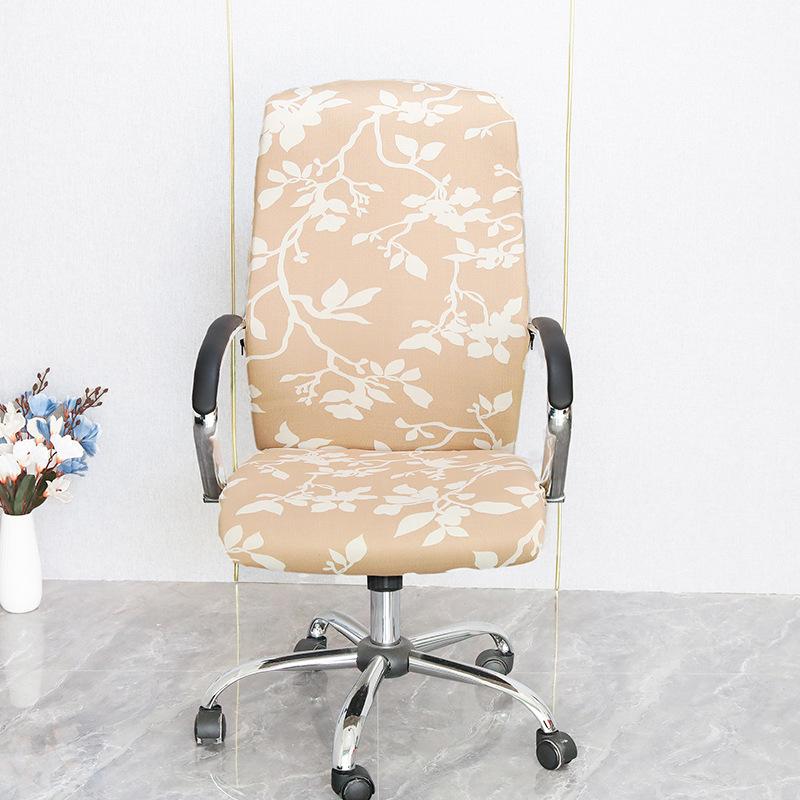 Stretch Spandex Printed Milk Silk Office Chair Cover with Zipper Removable Anti-dirty Computer Rotating Chair Protector