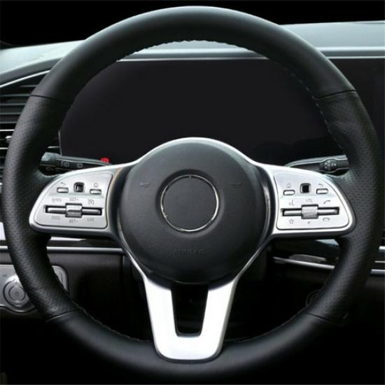 Silver Car Steering Wheel Button Frame Cover For Mercedes Benz A C E Class