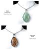 Collana con Catena Intrecciata Fatta a Mano in Acciaio Inossidabile 1720 con Ciondolo in Pietra di Agata Cristallo