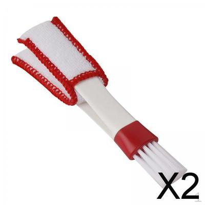 Car Ventilation Brush Set for Interior Dust Removal , Red White, 2