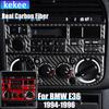 Real Carbon Fiber Car Accessories Radio Climate Set Decorative Trim Cover Soft Sticker For BMW E36 3 Series/M3 1994 1995 1996