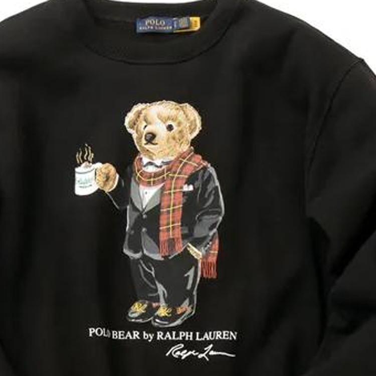 Polo Ralph Lauren Bear Print Crewneck Sweatshirt Women sweatshirt Black 211823689-001