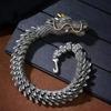 Year Of The Dragon ,The Domineering Handmade Personality Retro Titanium Steel Dragon Head Men 'S Bracelet Creative Hip -Hop Bracelet 