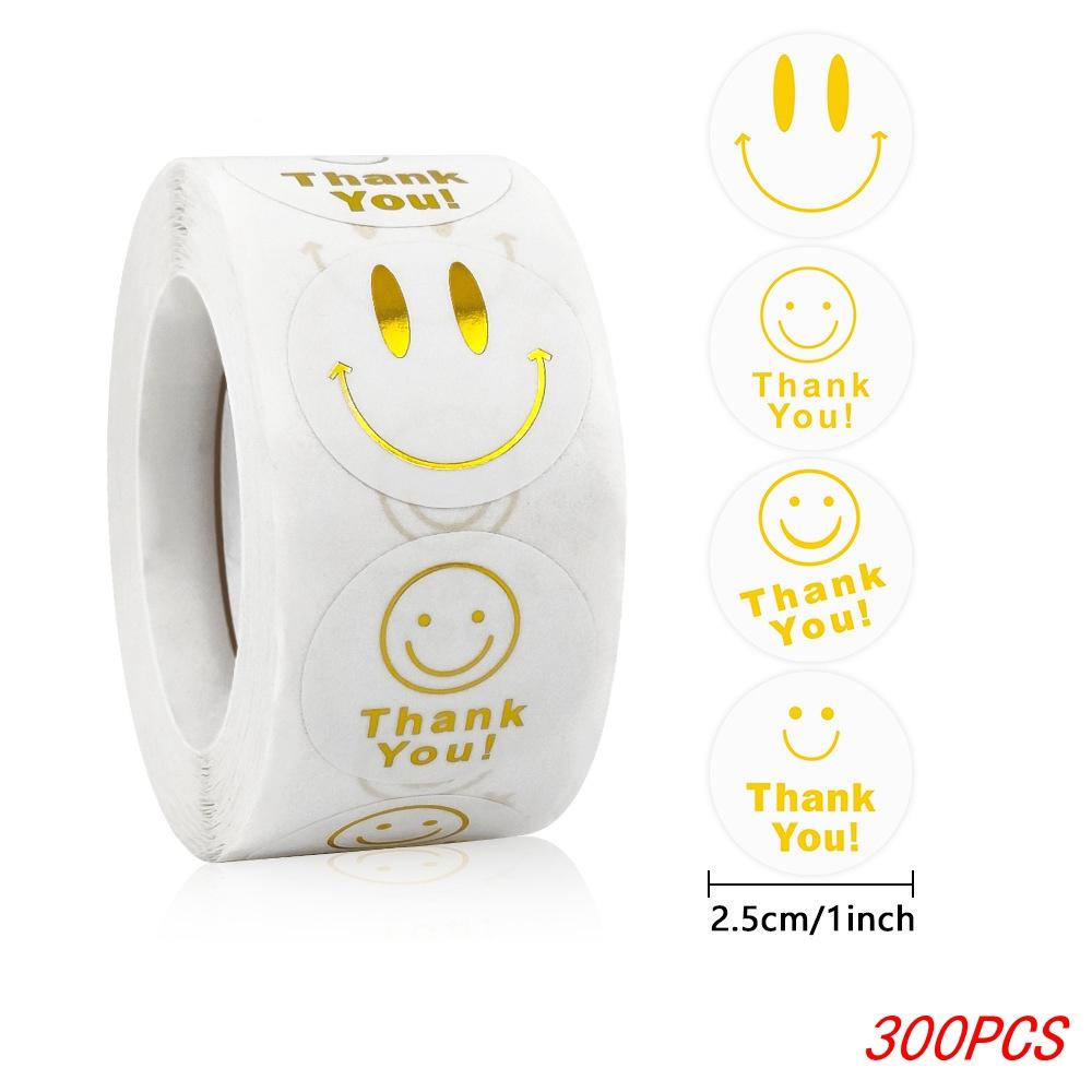 100-500Pcs 1Inch/2.5CM Golden Thank You Stickers For Gift Card Box Package Party Wrapping Decorate Baking Food Small Business