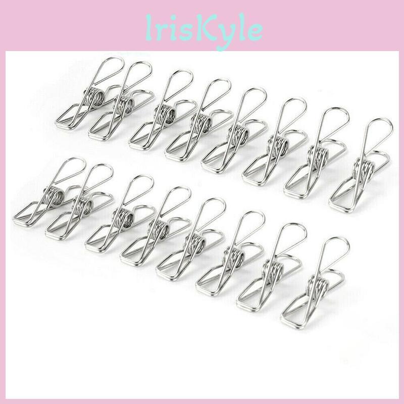 Practical And Functional 20x Stainless Steel Laundry Clips For Securely Holding Wet Clothes And Small Items