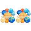 ABWR-16Pcs Space Paper Lanterns Multi-Color Solar System Planets Lanterns 12Inch Outer Space Themed Party Supplies
