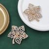 Crystal Diamond Maple Leaf Brooch – Elegant Rhinestone Lapel Pin Fashion Accessory