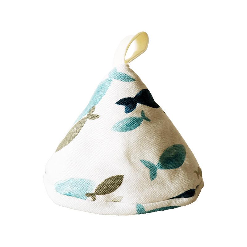 Pot lid cap Japanese triangular pot cap Kitchen fabric Heat insulation pot handle cover Casserole iron pot earmuffs Anti-scalding cap