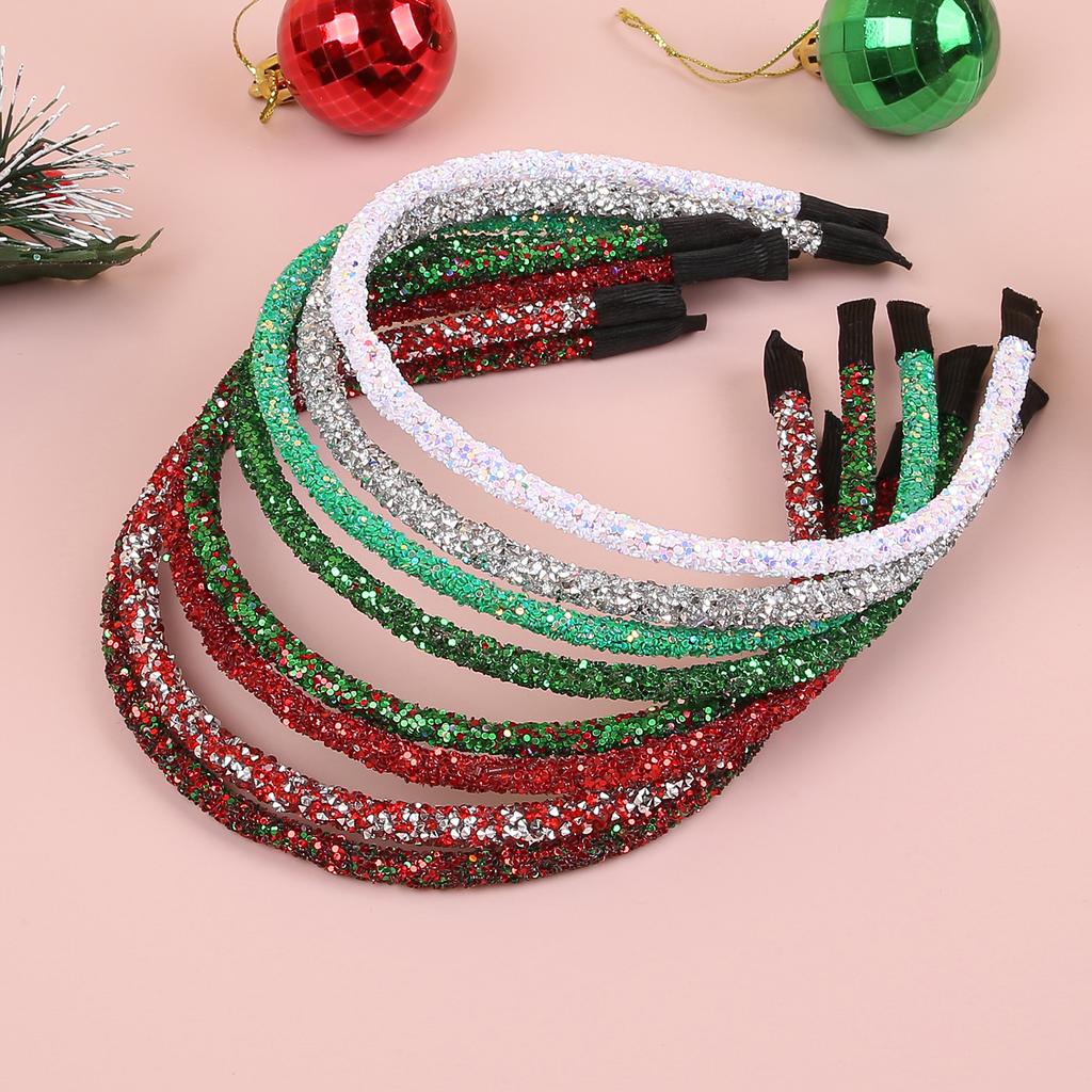 8Pcs/Set Cute Christmas Headbands Christmas Hair Hoop Glitter Hairband Funny Christmas Party Holiday Headband Hair Accessories