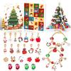Christmas Advent Calendar Jewelry Gift Box String DIY Snowflake Santa Claus Bracelet 24 Day Countdown Calendar Box for Girls