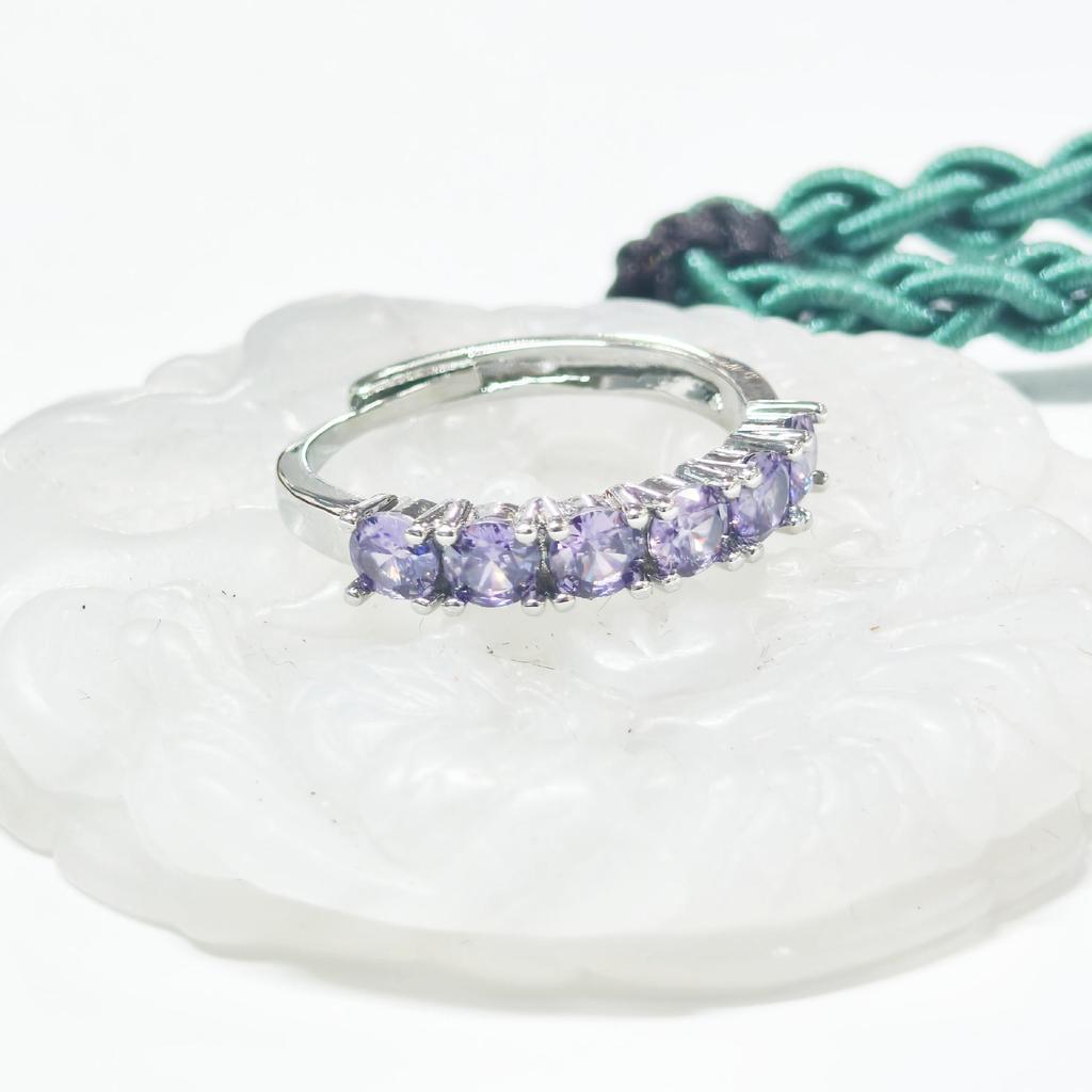 Gusen Colorful Zircon Inlaid Fashion Ring - Simple, Exquisite, Hot-Selling Style