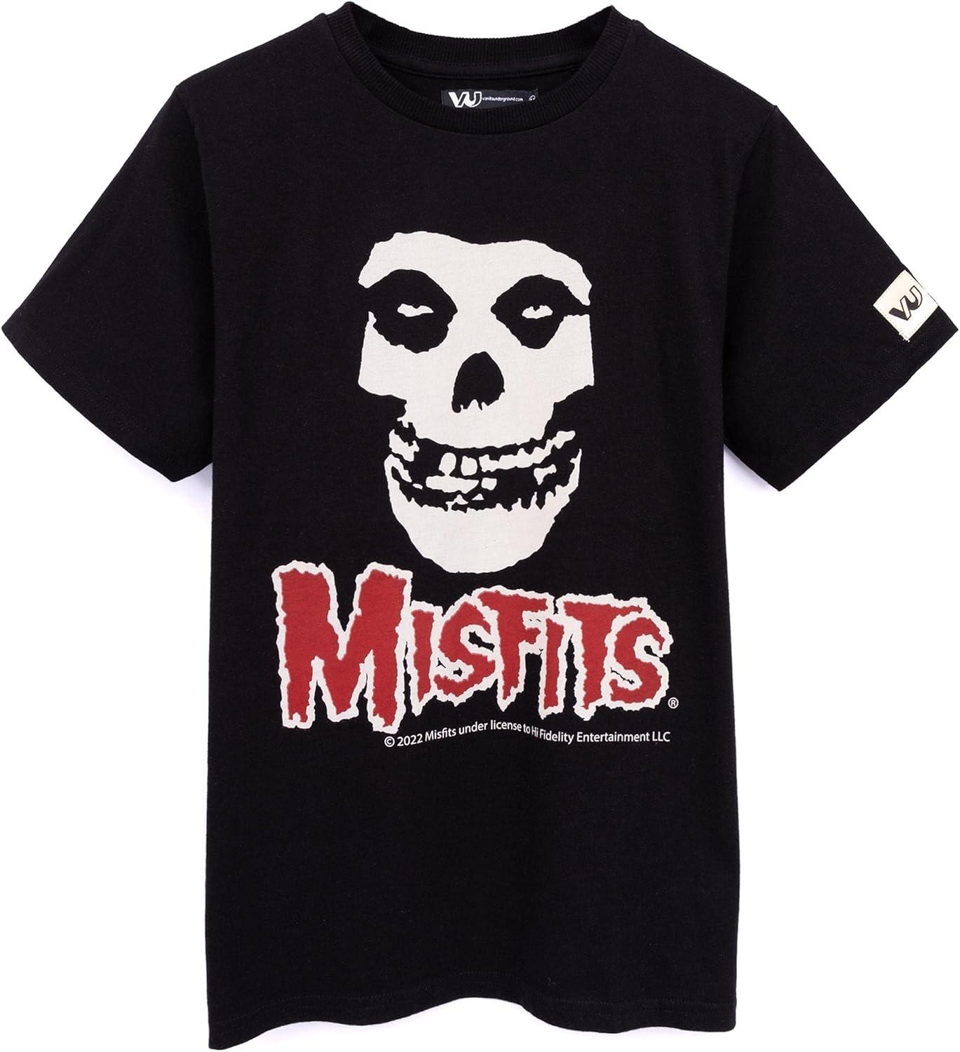 T-Shirt Kids Girls Boys Skull Music Band Logo Black Top S чёрный