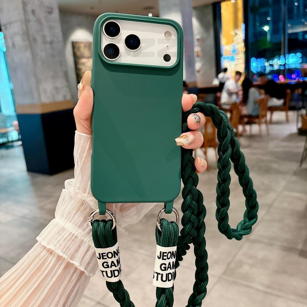 Für iPhone 17 Pro Lanyard Hülle Crossbody Strick-Lanyard Candy Weiche Handyhülle iPhone 17 Pro Max 16 15 14 Plus 13 12 Mini 17Air