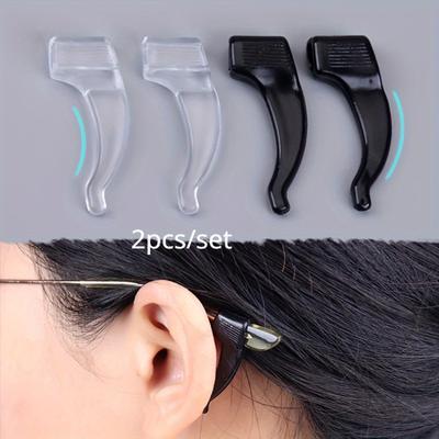 2pcs/set Simple Silicone Material Glasses Non-slip Cover, Soft And Not Hurt The Ear Sunglasses Non-slip Ear Clips