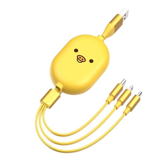Retractable 3 in 1 Data Wire Charging Cable for Apple/Android/Type-c Connectors