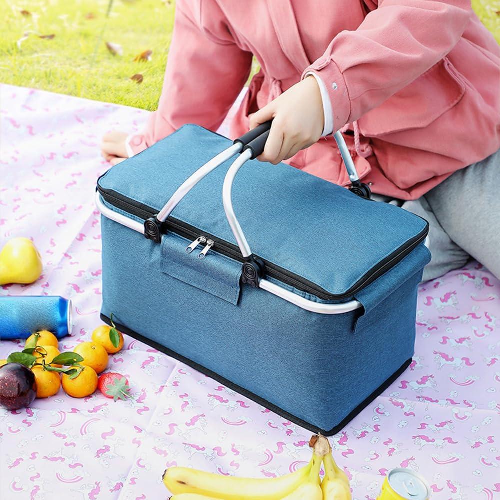 Cesta de Picnic Plegable Aislada de Gran Capacidad - para Exteriores y Personalizable