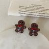 Wear Dripping Oil Before And After Fun Cartoon Gingerbread Man Stud Earrings Female Cute Exquisite Fashion Trend Versatile Earrings