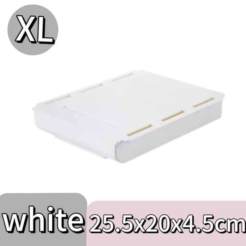 Under Desk Drawer Hidden Hanging Stationery Storage Box Self-Adhesive Pencil Tray Office Organizer Holder Large Capacity