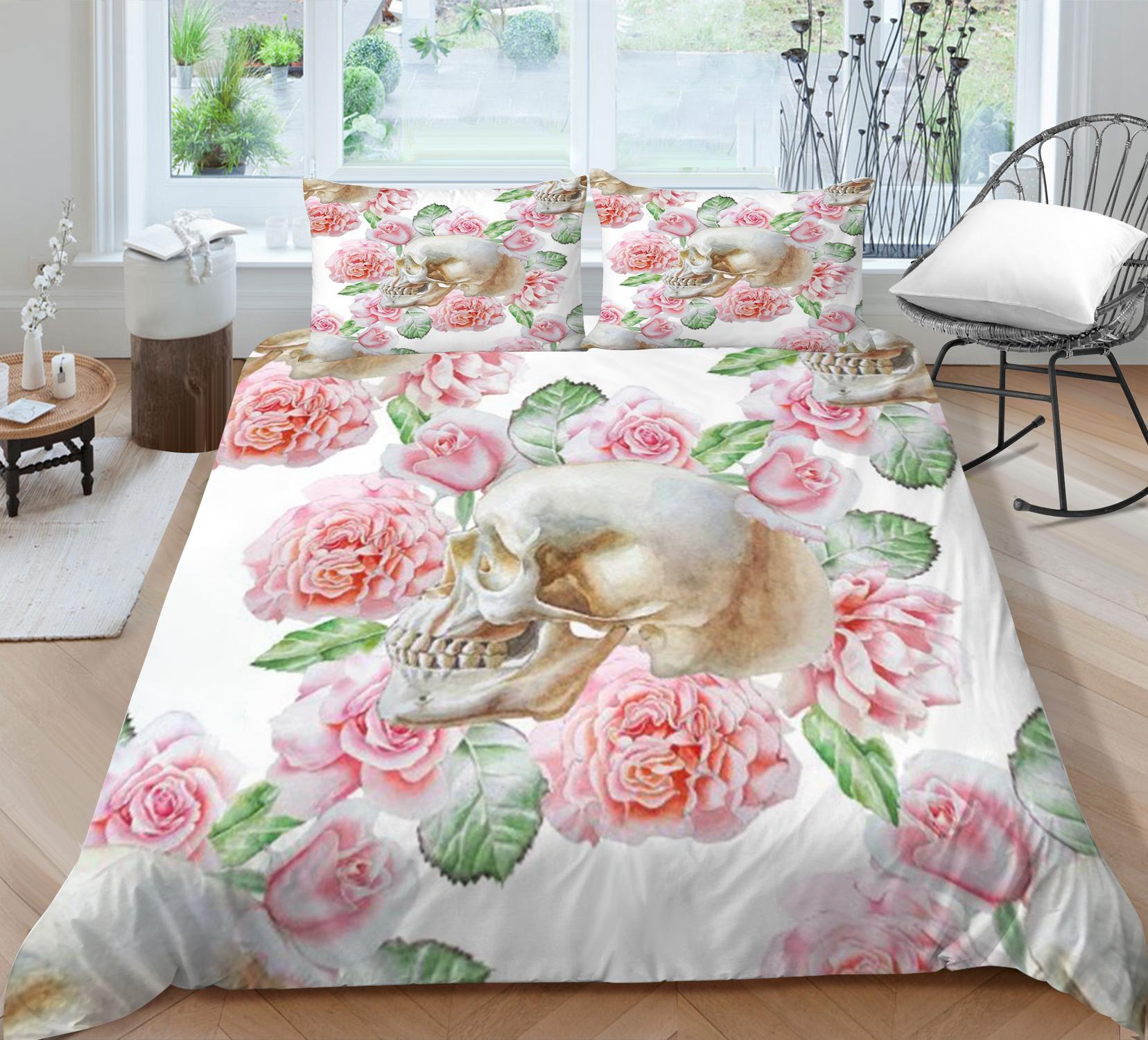 

Роскошный комплект постельного белья с 3D черепом, стильный женский вариант, Twin Queen King Size, домашний декор для спальни, наборы одеял EU Single 135x200cm
