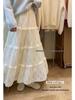 Gentle Academia Crochet Layered High-Waist Maxi Skirt for Spring/Autumn