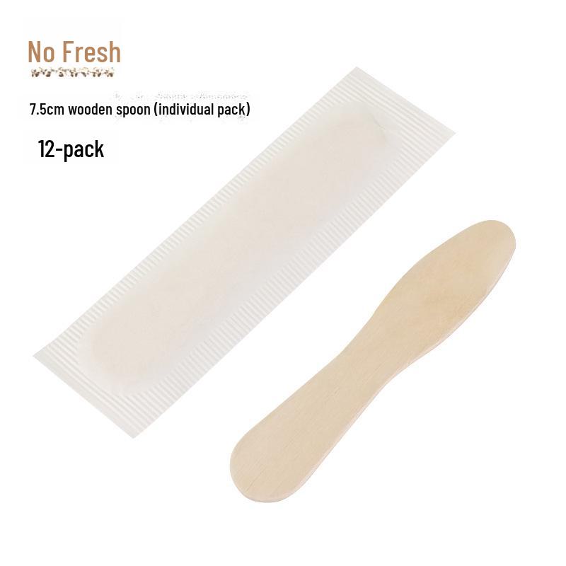 Biodegradable Disposable Wooden Ice Cream Spoons - Individually Packaged for Ice Cream or Popsicles.