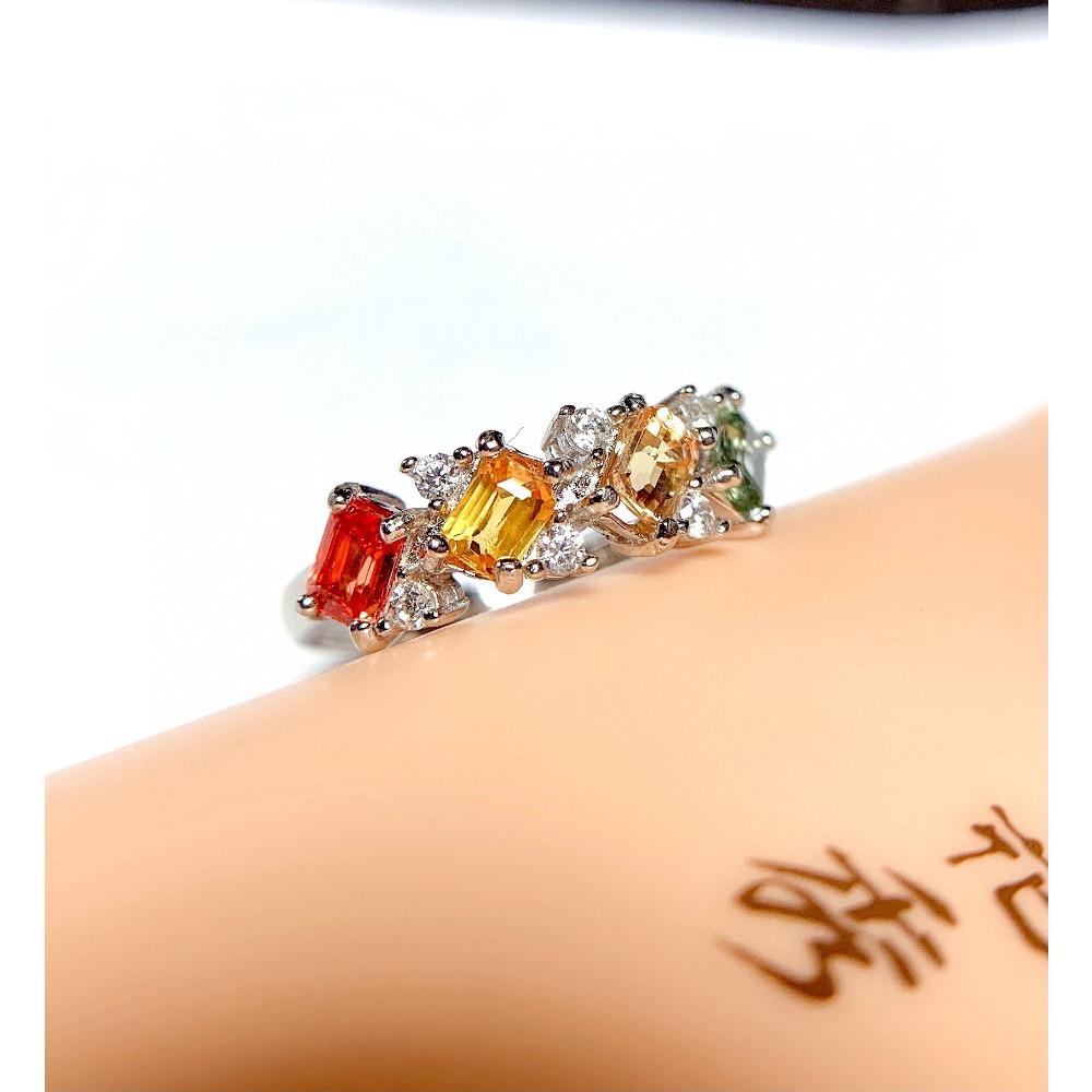 Verstellbarer offener Ring Imitation Natur-Turmal Stapelring für Damen Mädchen Modeschmuck Geschenk