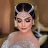 Shining Bride Forehead Head Chain Rhinestone Pageant Tiara Wedding Rhinestone Headband  Woman