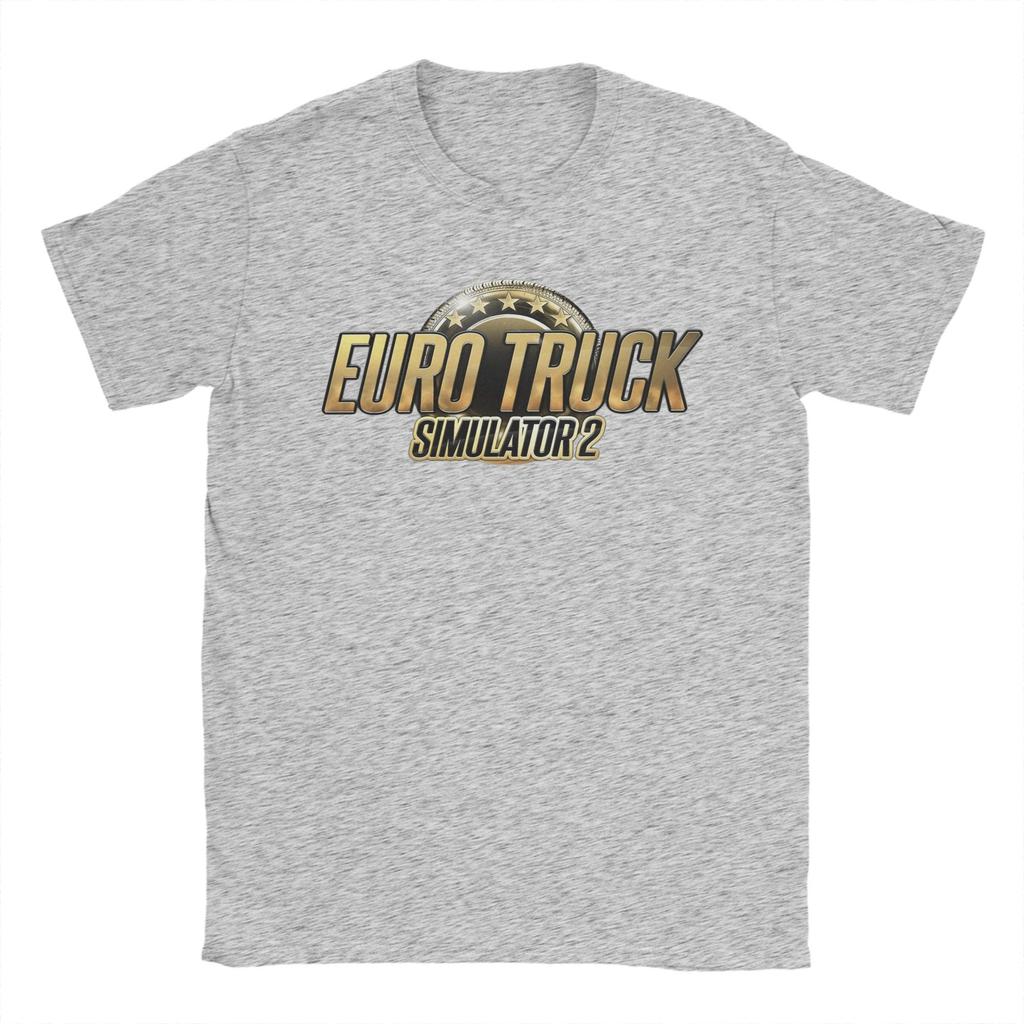 Game Euro Truck Simulator 2 Men T Shirts  Leisure Tees Short Sleeve Round Collar T-Shirts Cotton Summer Tops