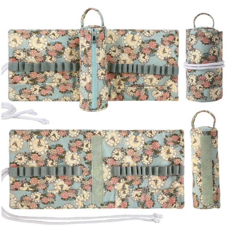 Oxford Cloth Crochet Hook Organiser Knitting Needle Storage Case For Knitting Tool and Crochet Craft Accessories Storage