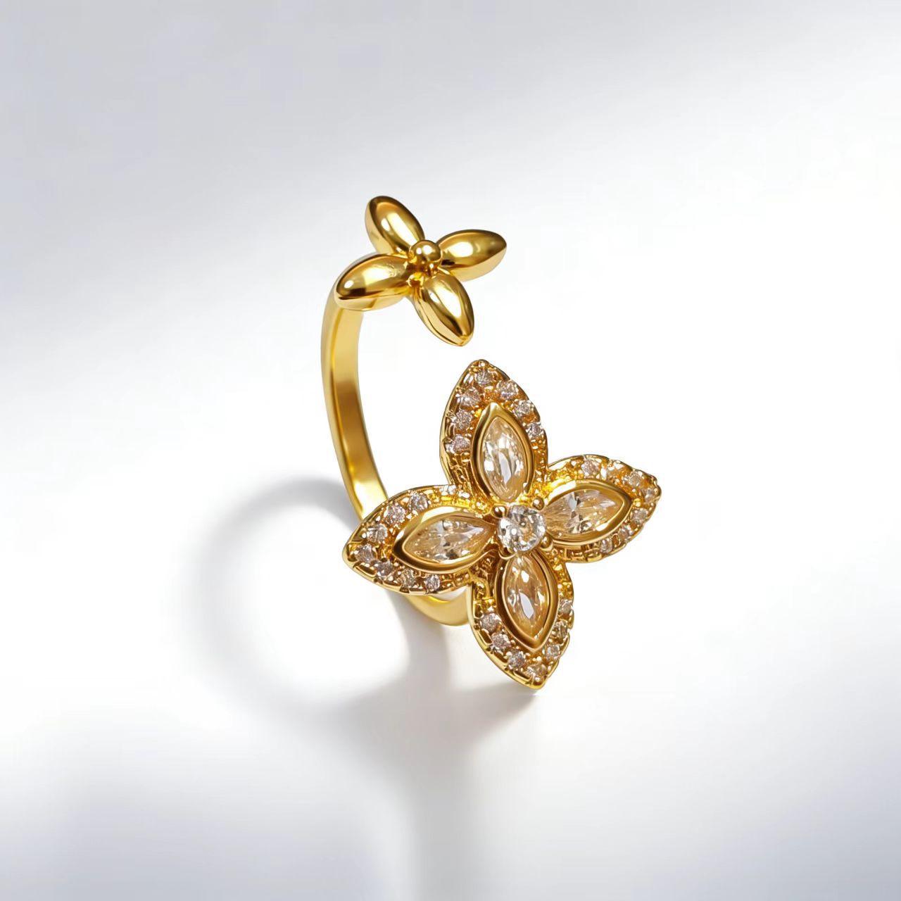 Four-leaf Clover Open Ring - Luxurious High-end Exquisite and Elegant Women s Ring