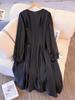 High-End Plus Size Women's V-Neck Rhinestone Dress (130-300 lb) - Elegant French Style