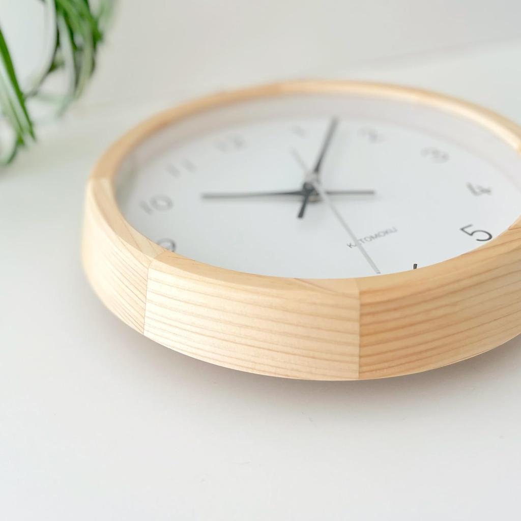 KATOMOKU Muku Clock 13 Hinoki Wall Clock, 20 cm, km-130HI