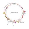 Summer Colorful Beaded Bow Necklace Women's New Dopamine Choker Sweet Spice Collarbone Chain