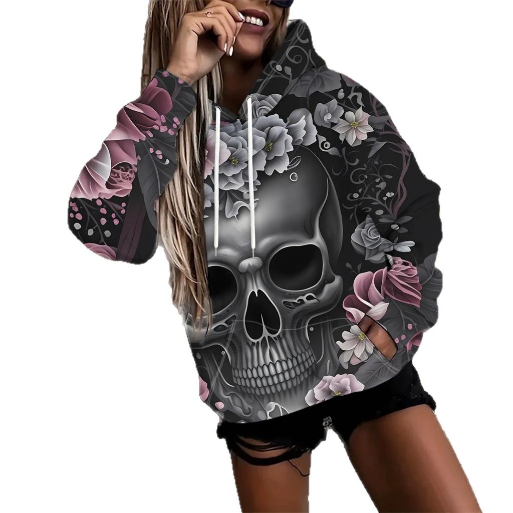 Women's Autumn and Winter 3D Printed Hooded Fashion Versatile Trend Breathable Casual Hoodies & Sweatshirts (women’s)