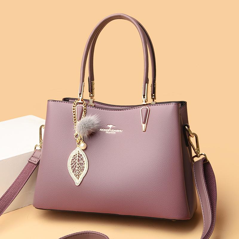 Soft Leather Bag Women'S Fashion Handbag Middle-Aged Mother Messenger Women'S Bag