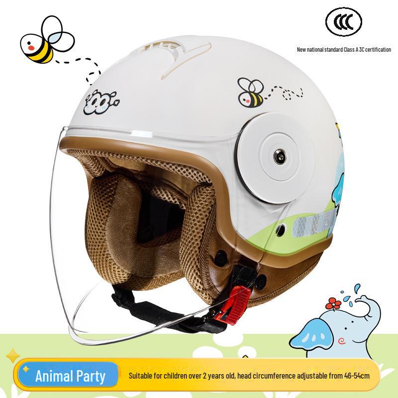 Kids' Motorcycle Helmet - Cartoon Design for All Seasons