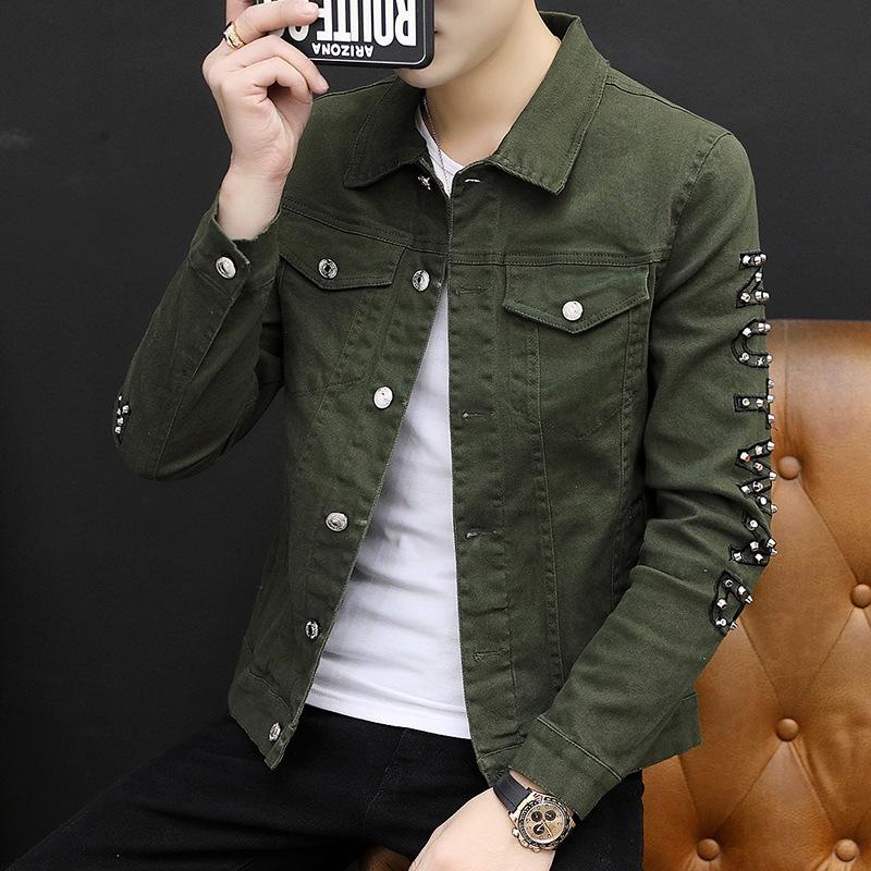 Men's Autumn 2026 Korean-Style Denim Jacket - Trendy, Handsome, Social Young Men's Fashion Z