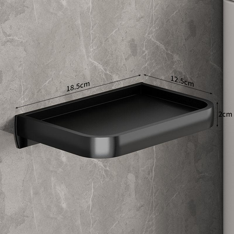 

Black Gold Bathroom Phone Holder Space Aluminum Paper Towel Rack Wall-mounted Toilet Paper Plane Black Bathroom Accessories