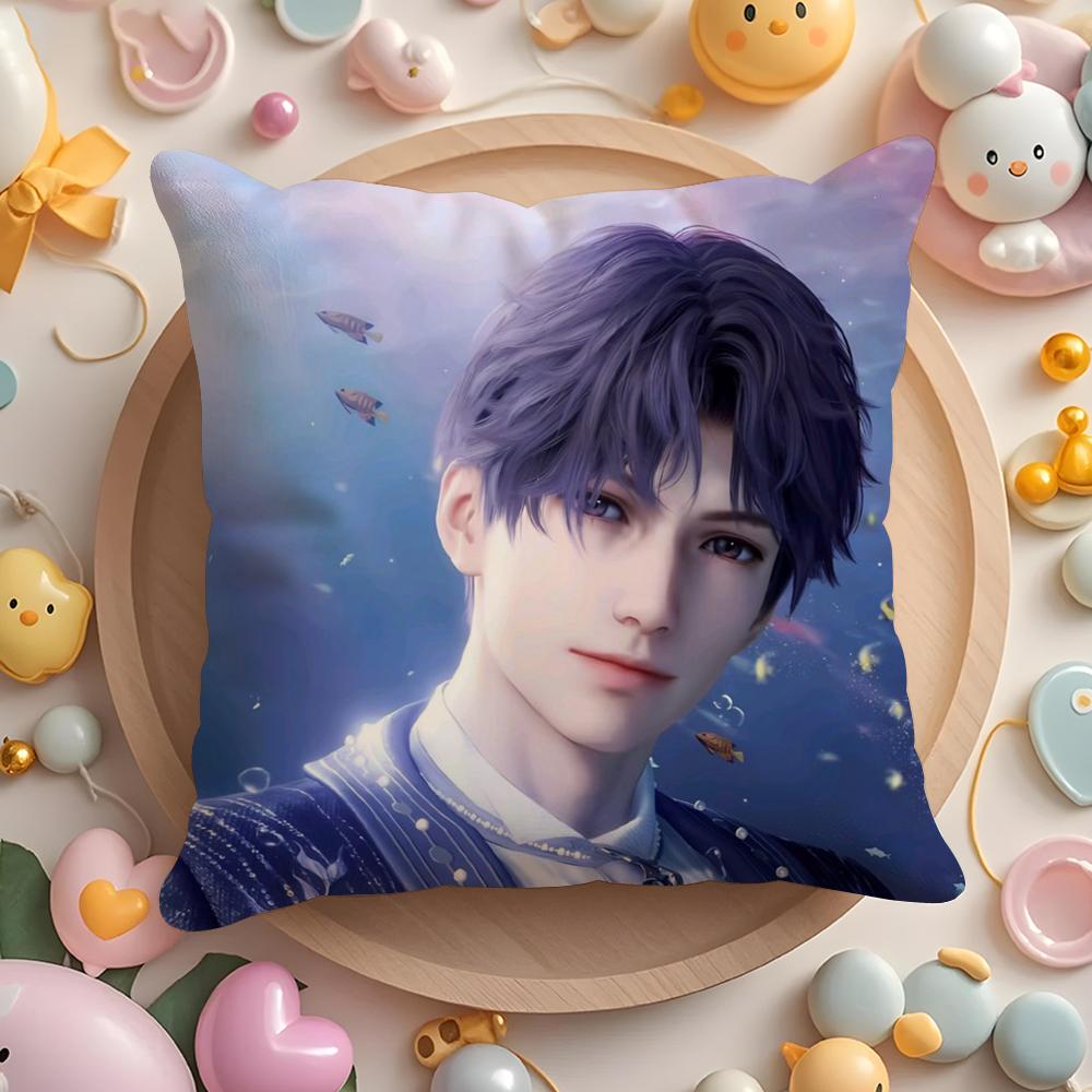 

R-Rafayel Love D-Deepspace Pillow Case Short Plush Double-Sided Printing Home Machine Washable in Warm Winter Cushion Cover 12x12Inch