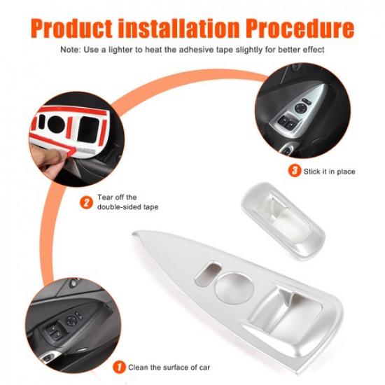 Stříbrná ABS lišta rámu okenního zvedáku pro Corvette C6 2005-2013